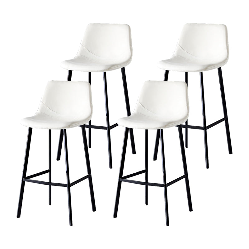Industrial Leather Metal Counter Stools Low Back Bar Stools with Bucket Seat