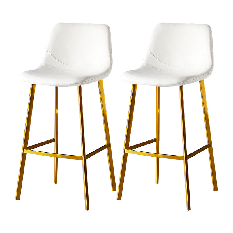 Industrial Leather Metal Counter Stools Low Back Bar Stools with Bucket Seat