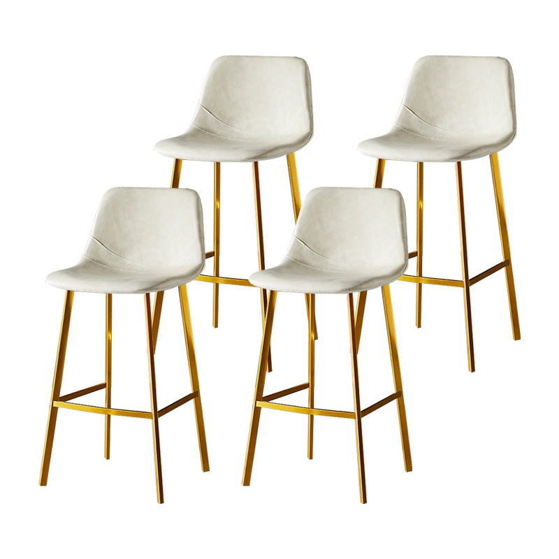 Industrial Leather Metal Counter Stools Low Back Bar Stools with Bucket Seat