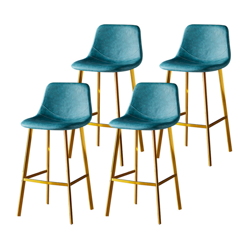 Industrial Leather Metal Counter Stools Low Back Bar Stools with Bucket Seat