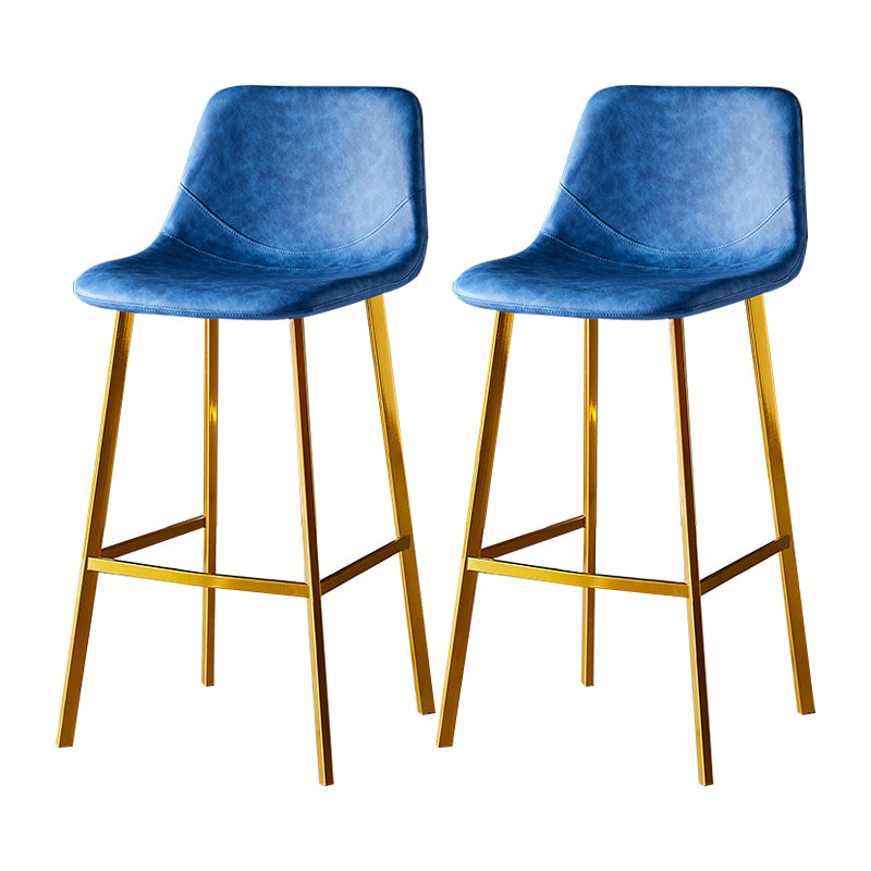 Industrial Leather Metal Counter Stools Low Back Bar Stools with Bucket Seat