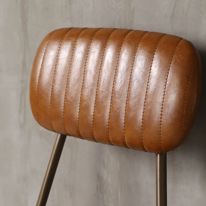 Industrial Leather Metal Counter Stools Low Back Bar Stools with 4 Legs
