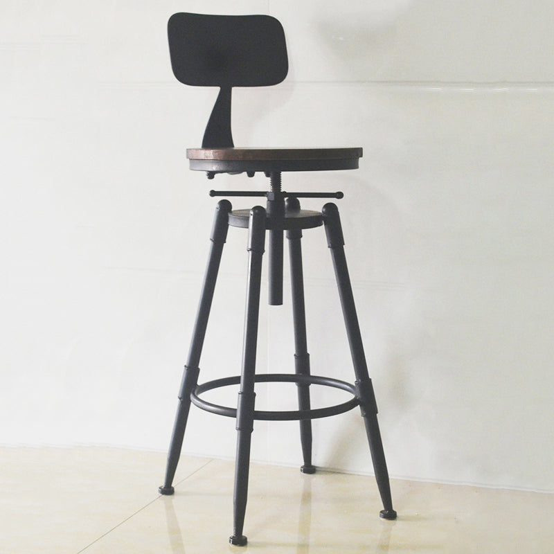 Taburete de bar de metal de estilo industrial con patas de hierro, taburete contrario para barra de cocina