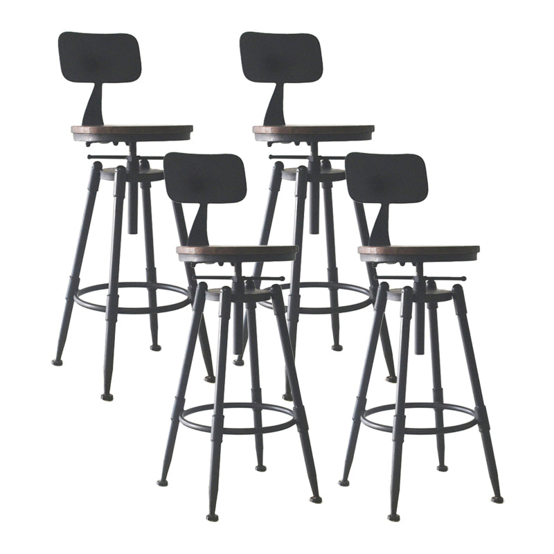 Taburete de bar de metal de estilo industrial con patas de hierro, taburete contrario para barra de cocina