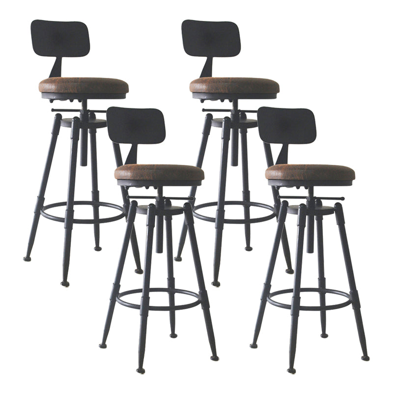 Taburete de bar de metal de estilo industrial con patas de hierro, taburete contrario para barra de cocina