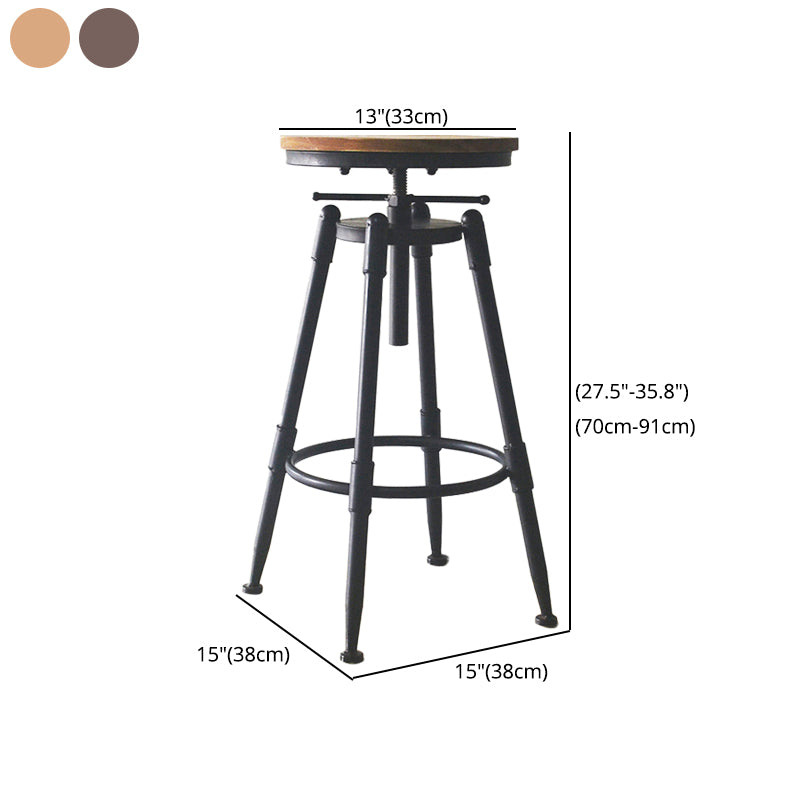 Taburete de bar de metal de estilo industrial con patas de hierro, taburete contrario para barra de cocina