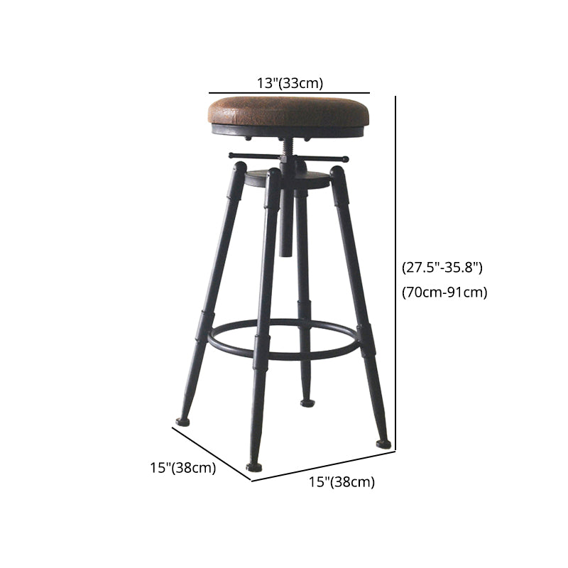 Taburete de bar de metal de estilo industrial con patas de hierro, taburete contrario para barra de cocina