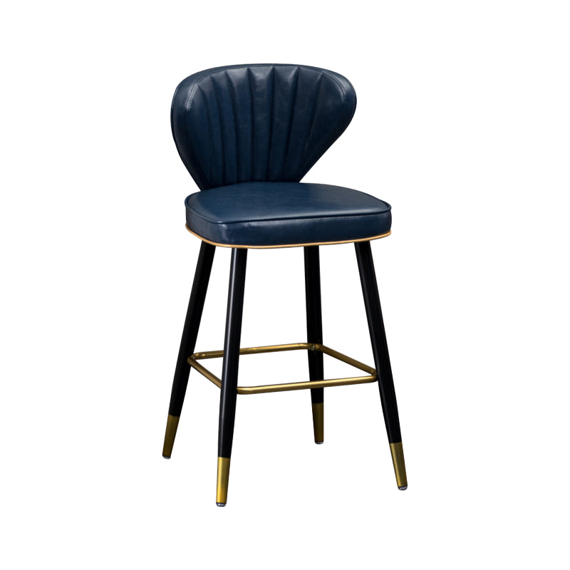 Sgabelli da bar sul retro in cuoio in pelle industriale con 4 gambe