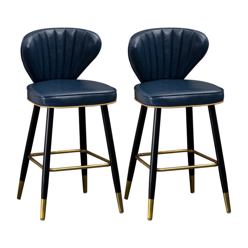 Sgabelli da bar sul retro in cuoio in pelle industriale con 4 gambe