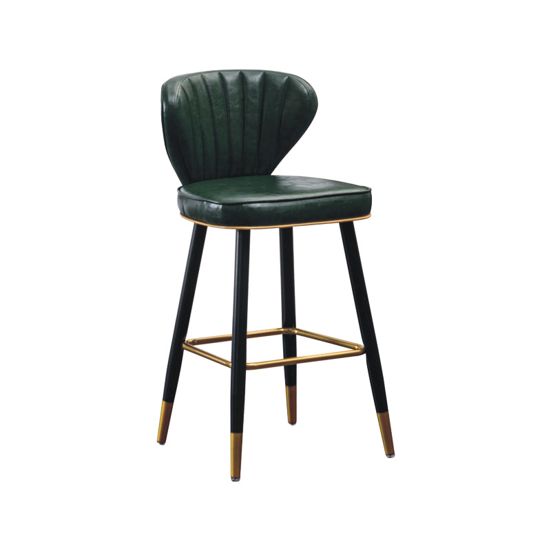 Sgabelli da bar sul retro in cuoio in pelle industriale con 4 gambe