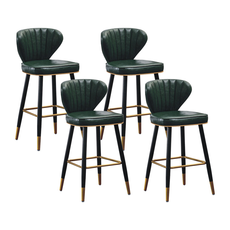 Sgabelli da bar sul retro in cuoio in pelle industriale con 4 gambe