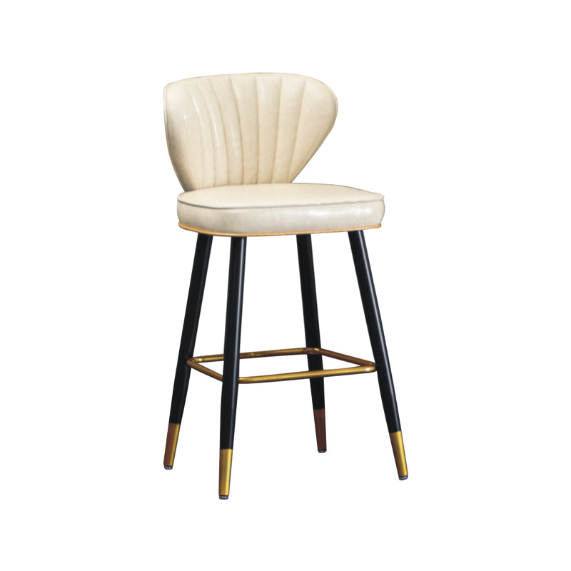Sgabelli da bar sul retro in cuoio in pelle industriale con 4 gambe
