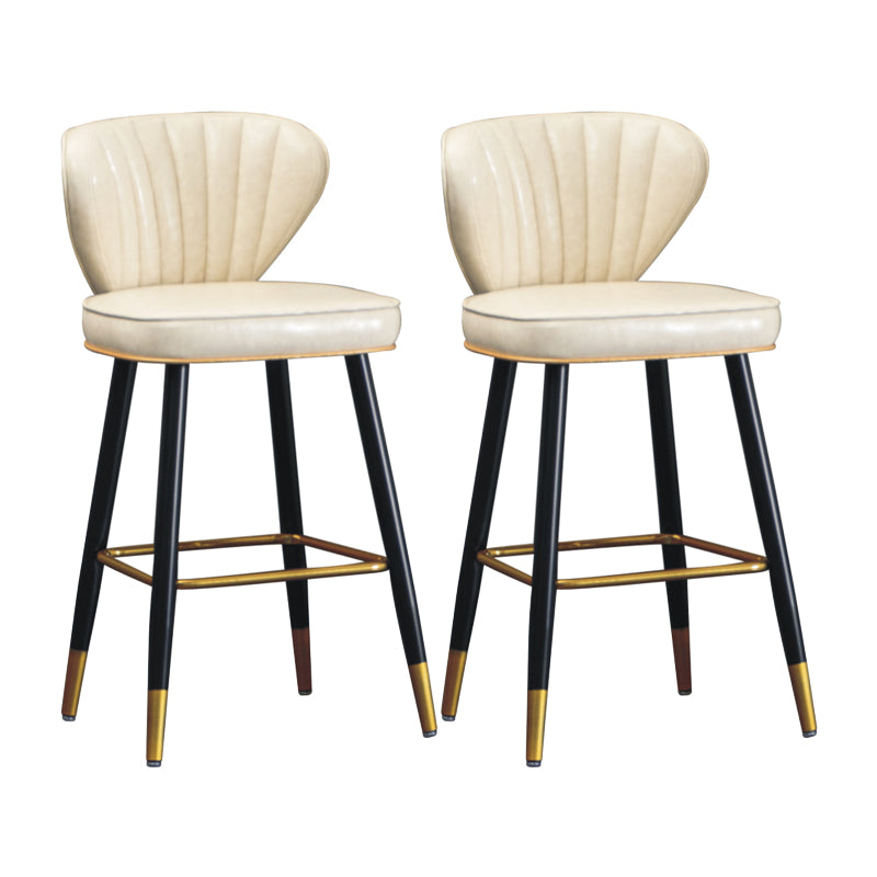 Sgabelli da bar sul retro in cuoio in pelle industriale con 4 gambe