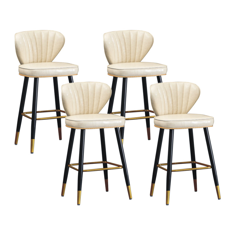 Sgabelli da bar sul retro in cuoio in pelle industriale con 4 gambe