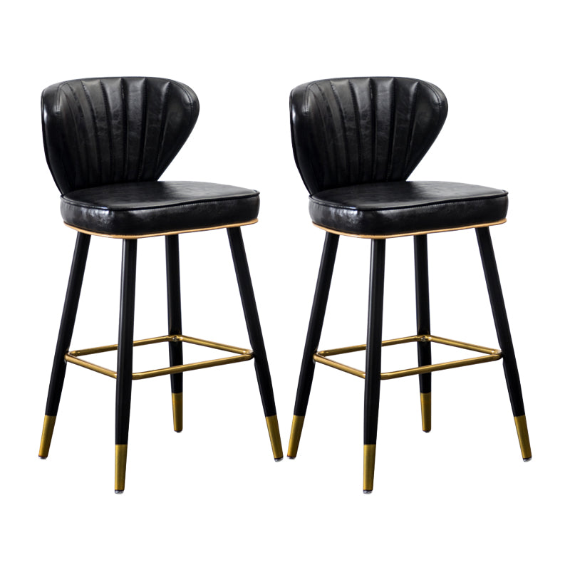 Sgabelli da bar sul retro in cuoio in pelle industriale con 4 gambe
