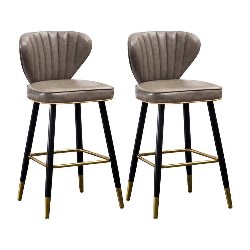 Sgabelli da bar sul retro in cuoio in pelle industriale con 4 gambe