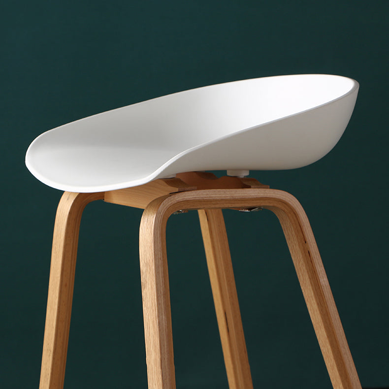 Taburetes contadores simples contemporáneos taburete de bar de madera interior con patas de 30 pulgadas con asiento de plástico