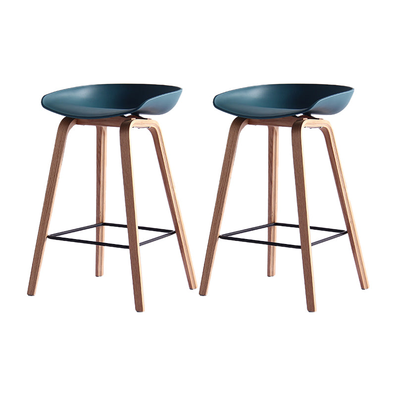 Taburetes contadores simples contemporáneos taburete de bar de madera interior con patas de 30 pulgadas con asiento de plástico