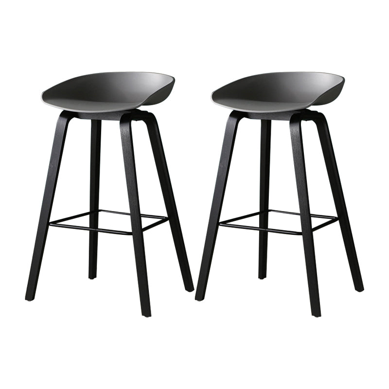 Taburetes contadores simples contemporáneos taburete de bar de madera interior con patas de 30 pulgadas con asiento de plástico