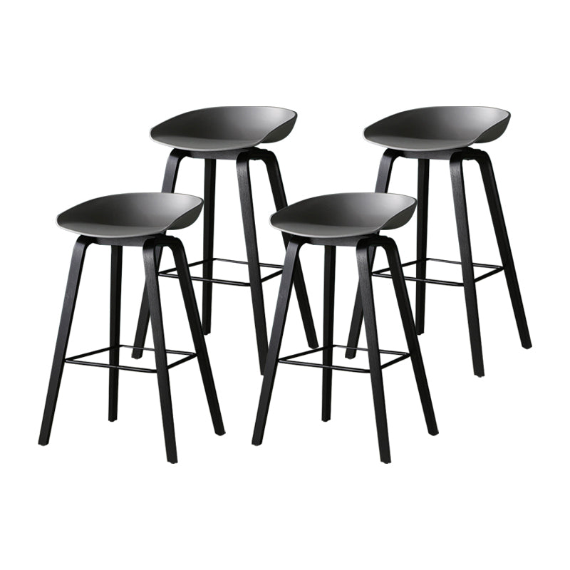 Taburetes contadores simples contemporáneos taburete de bar de madera interior con patas de 30 pulgadas con asiento de plástico