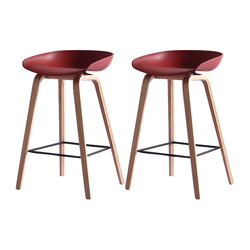 Taburetes contadores simples contemporáneos taburete de bar de madera interior con patas de 30 pulgadas con asiento de plástico