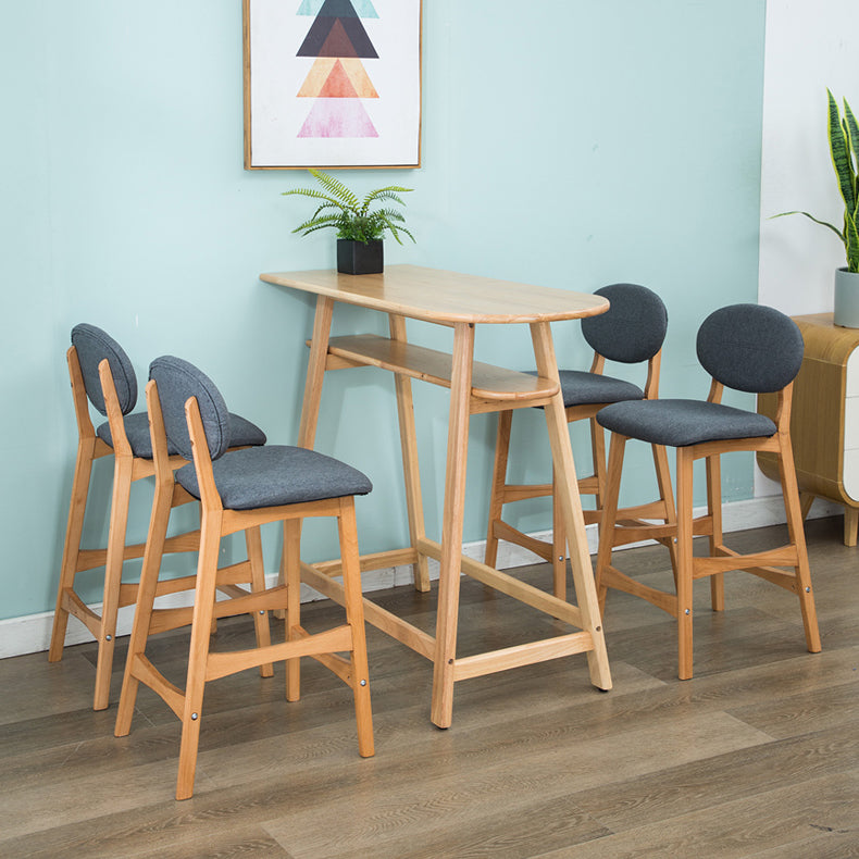 Nordic Wood lage rugleuning barkruk 30" H hoge binnenkruk met gestoffeerd voor eetkamer