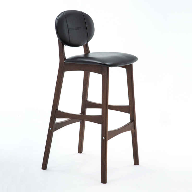 Nordic Wood lage rugleuning barkruk 30" H hoge binnenkruk met gestoffeerd voor eetkamer