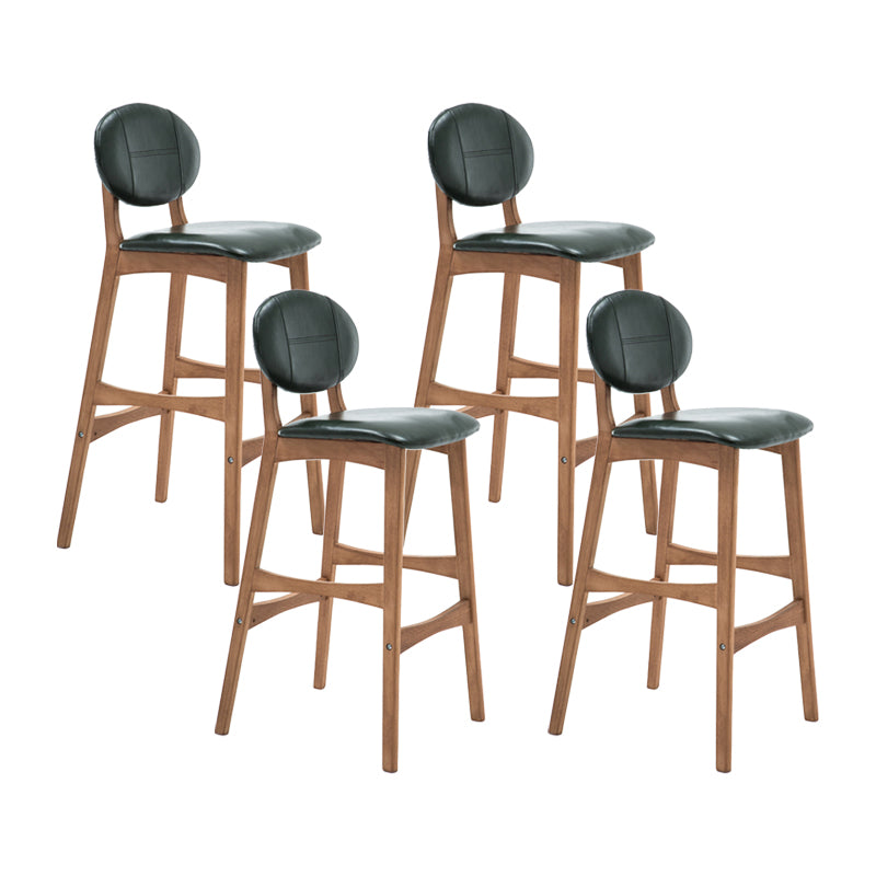Nordic Wood lage rugleuning barkruk 30" H hoge binnenkruk met gestoffeerd voor eetkamer