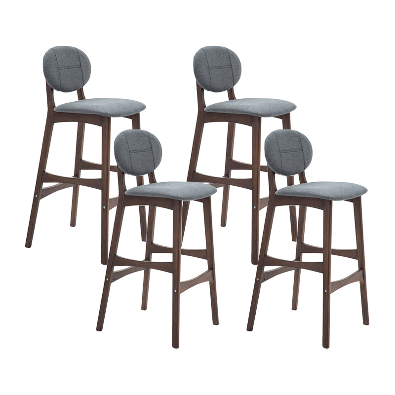 Nordic Wood lage rugleuning barkruk 30" H hoge binnenkruk met gestoffeerd voor eetkamer