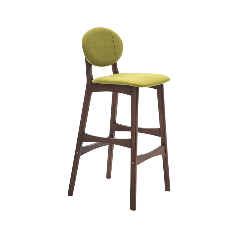 Nordic Wood lage rugleuning barkruk 30" H hoge binnenkruk met gestoffeerd voor eetkamer