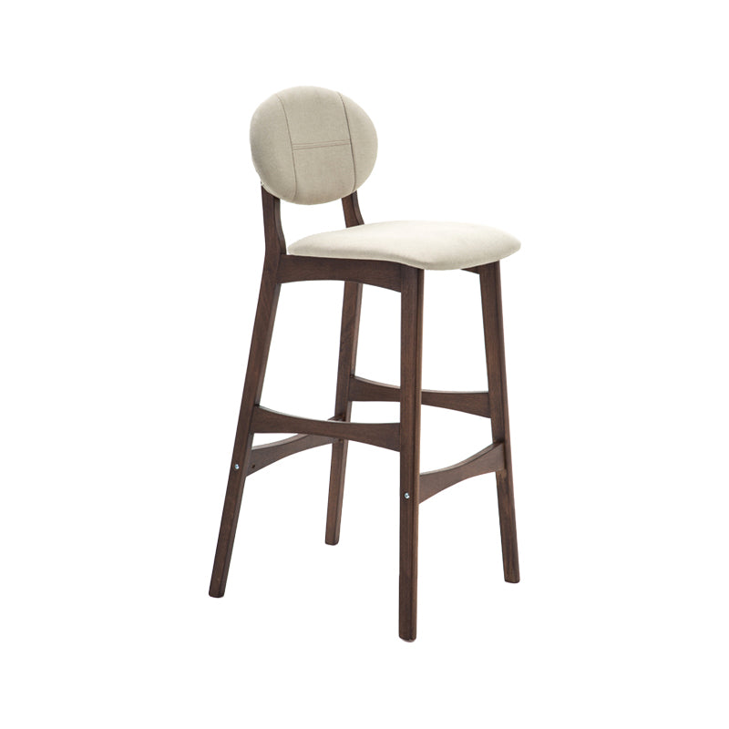 Nordic Wood lage rugleuning barkruk 30" H hoge binnenkruk met gestoffeerd voor eetkamer