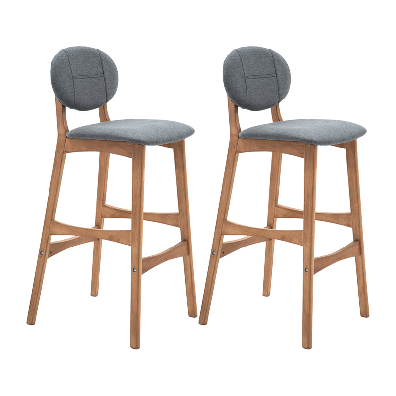 Nordic Wood lage rugleuning barkruk 30" H hoge binnenkruk met gestoffeerd voor eetkamer