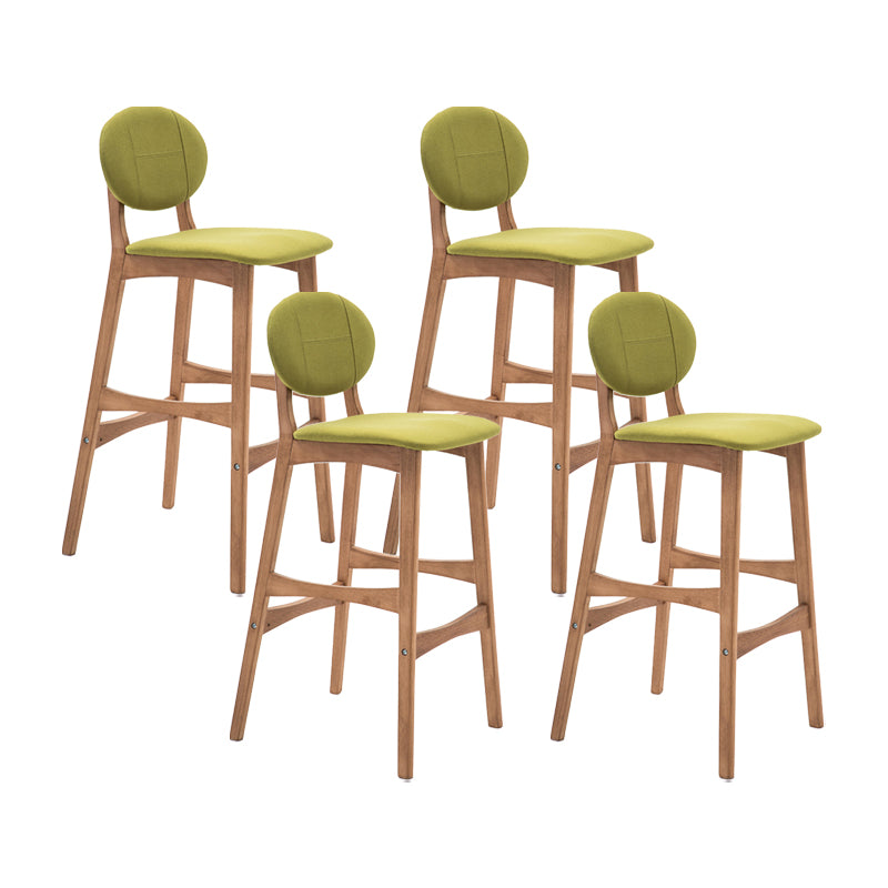 Nordic Wood lage rugleuning barkruk 30" H hoge binnenkruk met gestoffeerd voor eetkamer