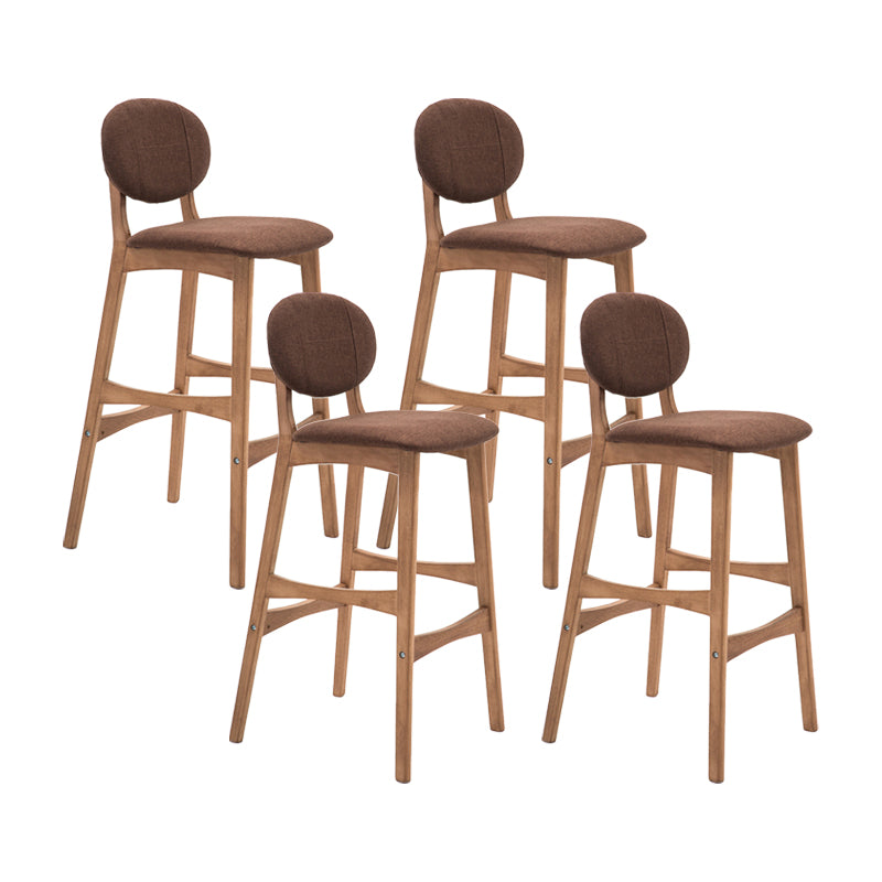 Nordic Wood lage rugleuning barkruk 30" H hoge binnenkruk met gestoffeerd voor eetkamer