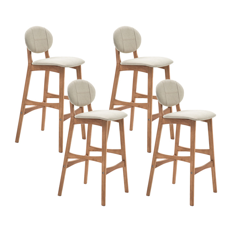 Nordic Wood lage rugleuning barkruk 30" H hoge binnenkruk met gestoffeerd voor eetkamer
