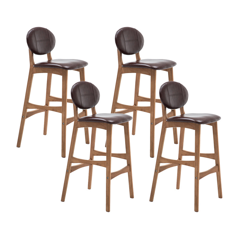 Nordic Wood lage rugleuning barkruk 30" H hoge binnenkruk met gestoffeerd voor eetkamer