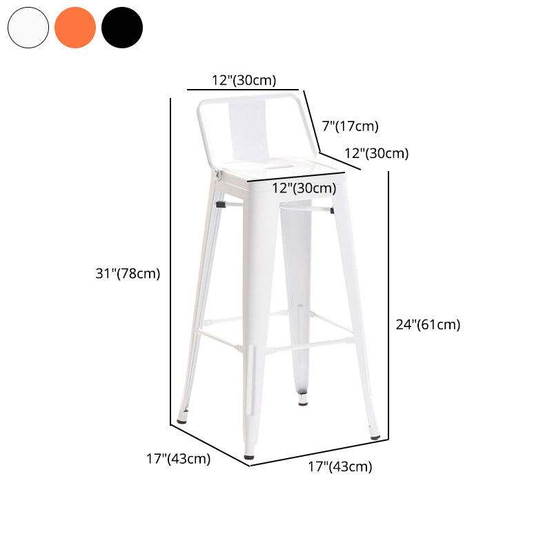 Industrial Style Armless Barstool Iron Counter Stools with Pedal for Coffee Shop
