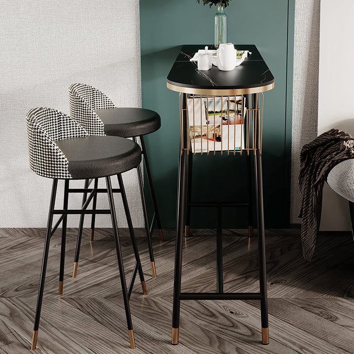 Glam Marble Counter Table with Specialty Table Top Trestle Table - 42" H