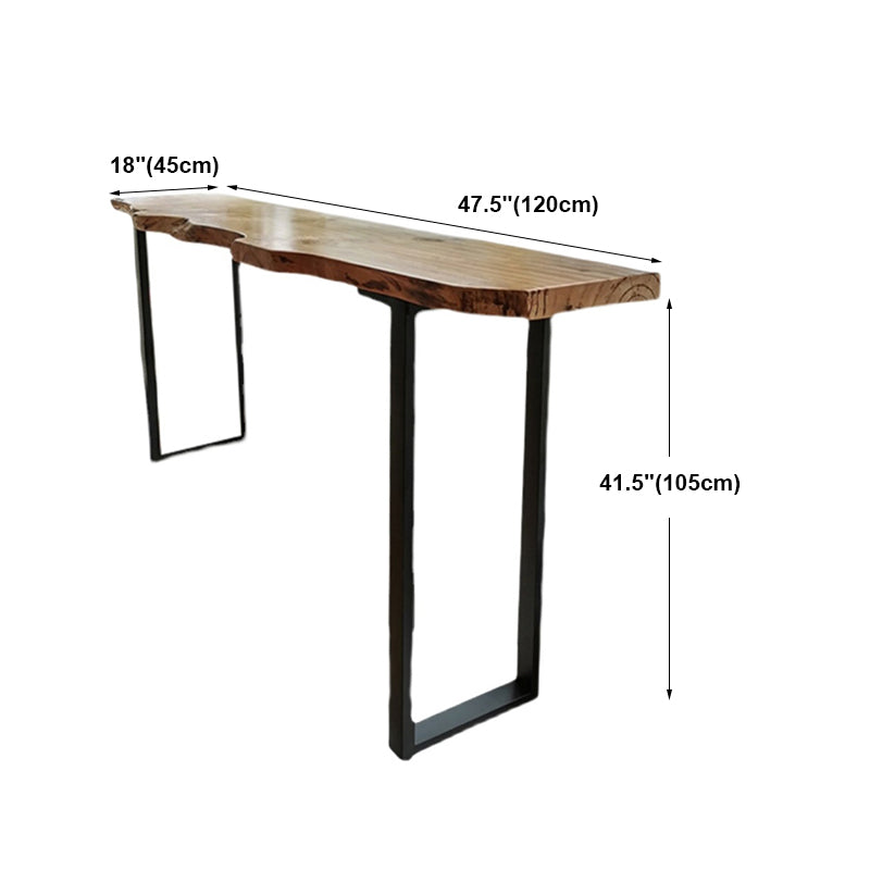Brown Modern Style Bar Table Solid Wood and Iron Kitchen Bar Table