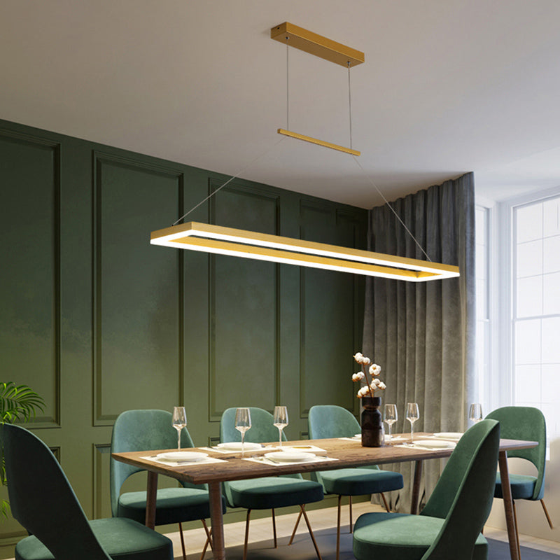 Rectangle Shape Island Light Modern Style Metal 1 Light Island Lighting