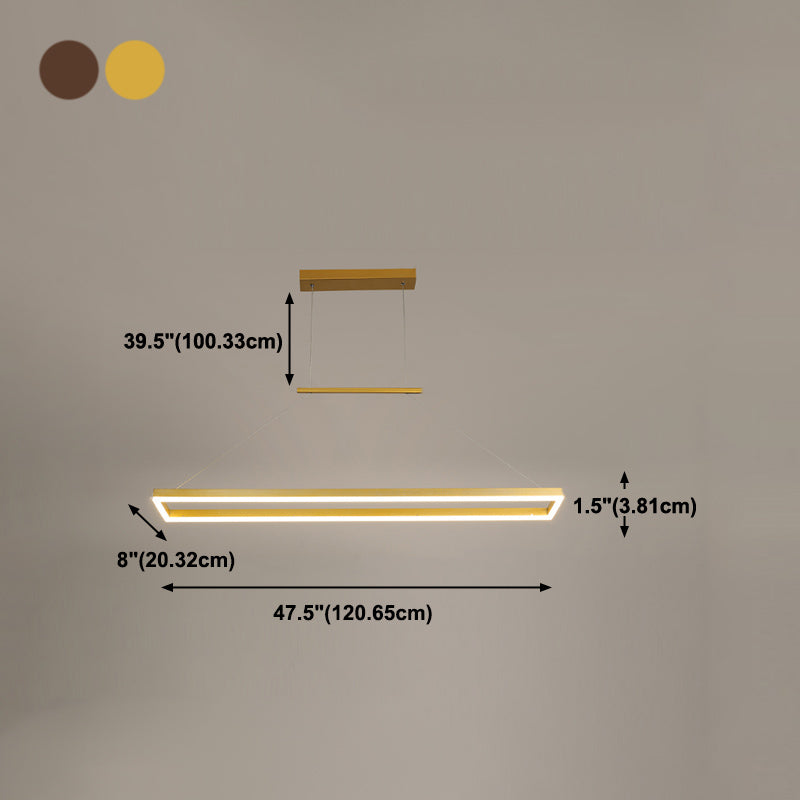 Rectangle Shape Island Light Modern Style Metal 1 Light Island Lighting