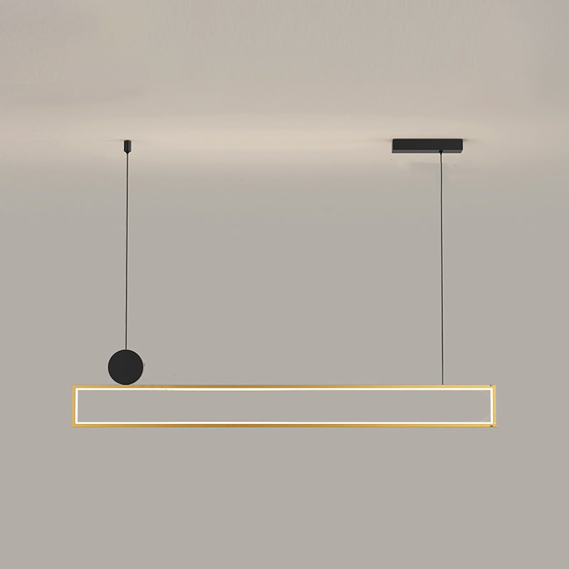 Rectangle Shape Island Lights Modern Style Metal Island Lighting in Gold