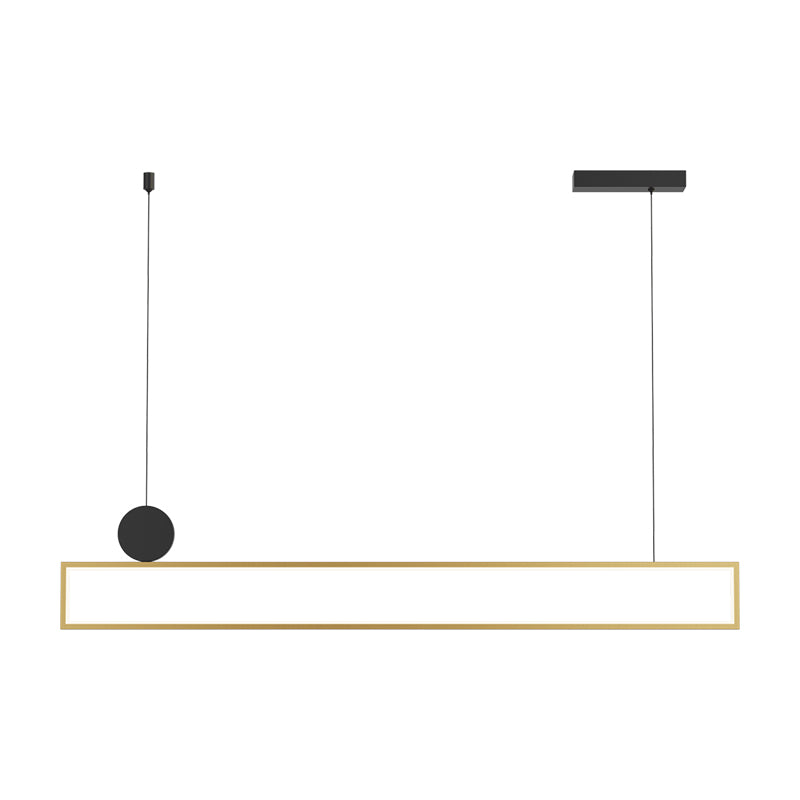 Rectangle Shape Island Lights Modern Style Metal Island Lighting in Gold
