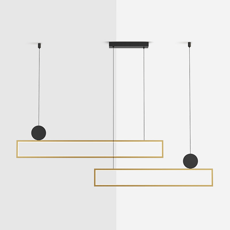 Rechteck Form Island Lichter moderne Metallinselbeleuchtung in Gold
