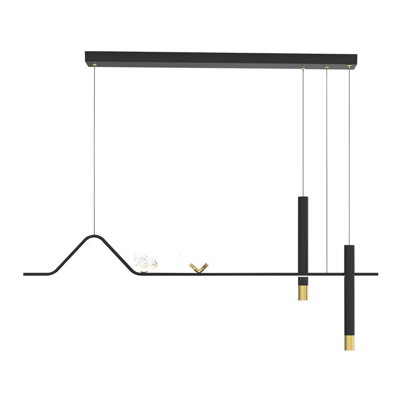 Zeitgenössischer Stil linearer Form Island Lights Metal Island Lighting