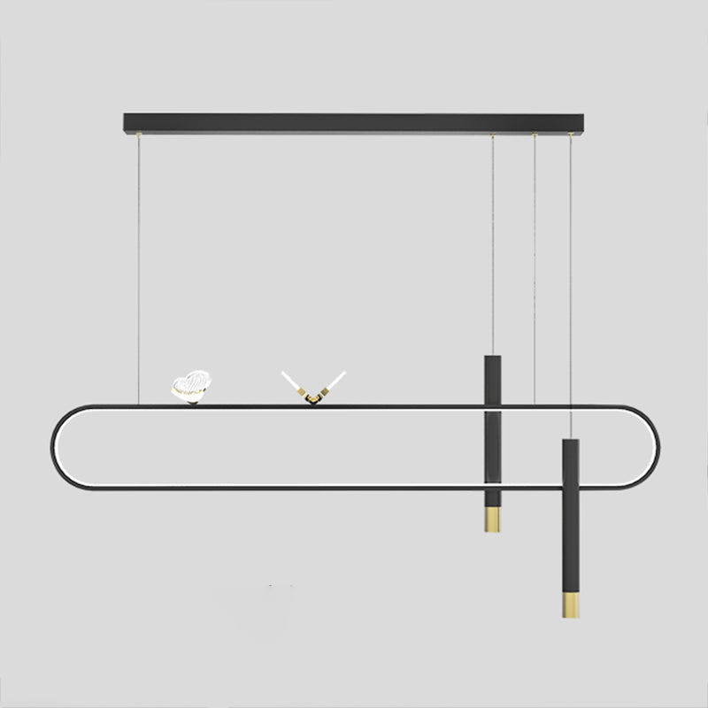 Zeitgenössischer Stil linearer Form Island Lights Metal Island Lighting