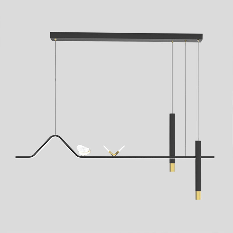 Zeitgenössischer Stil linearer Form Island Lights Metal Island Lighting