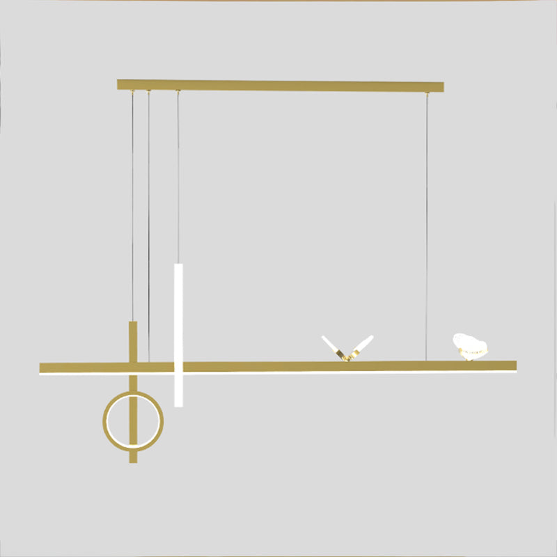 Zeitgenössischer Stil linearer Form Island Lights Metal Island Lighting