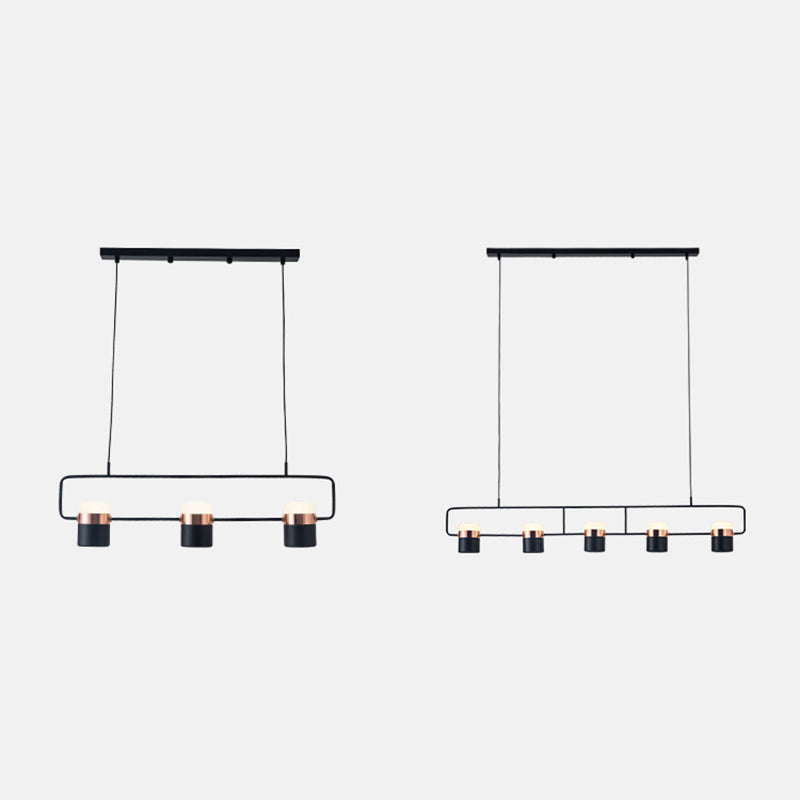 Contemporary Style Cylinder Island Lighting Ideas Metal Island Light Fixtures