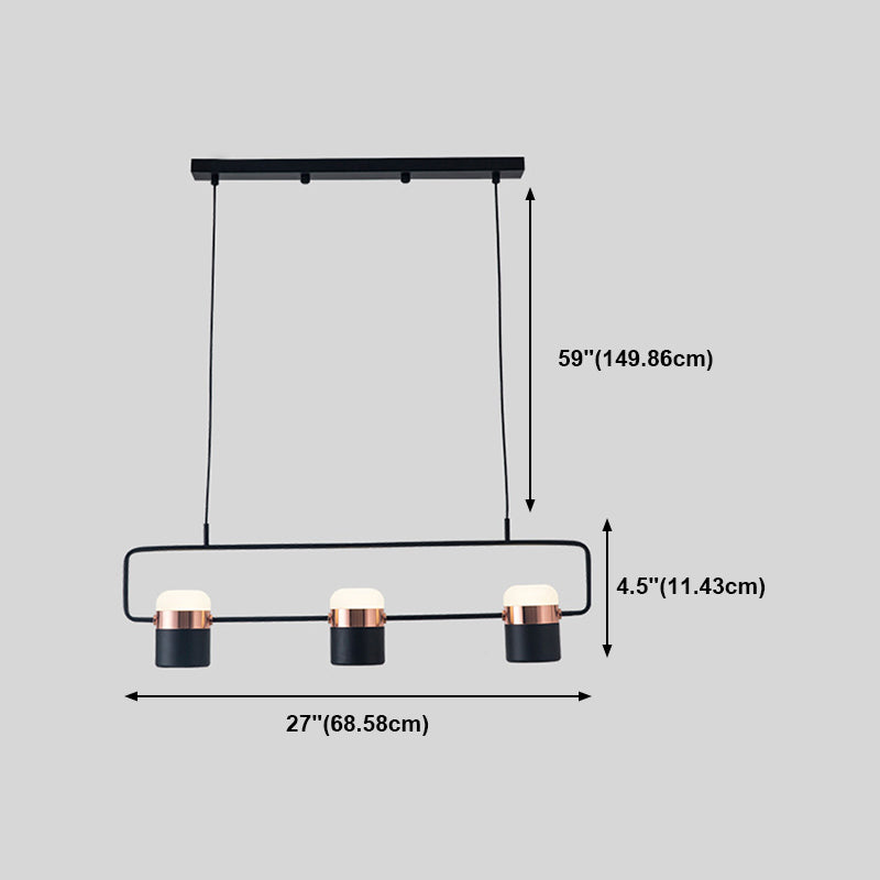 Contemporary Style Cylinder Island Lighting Ideas Metal Island Light Fixtures